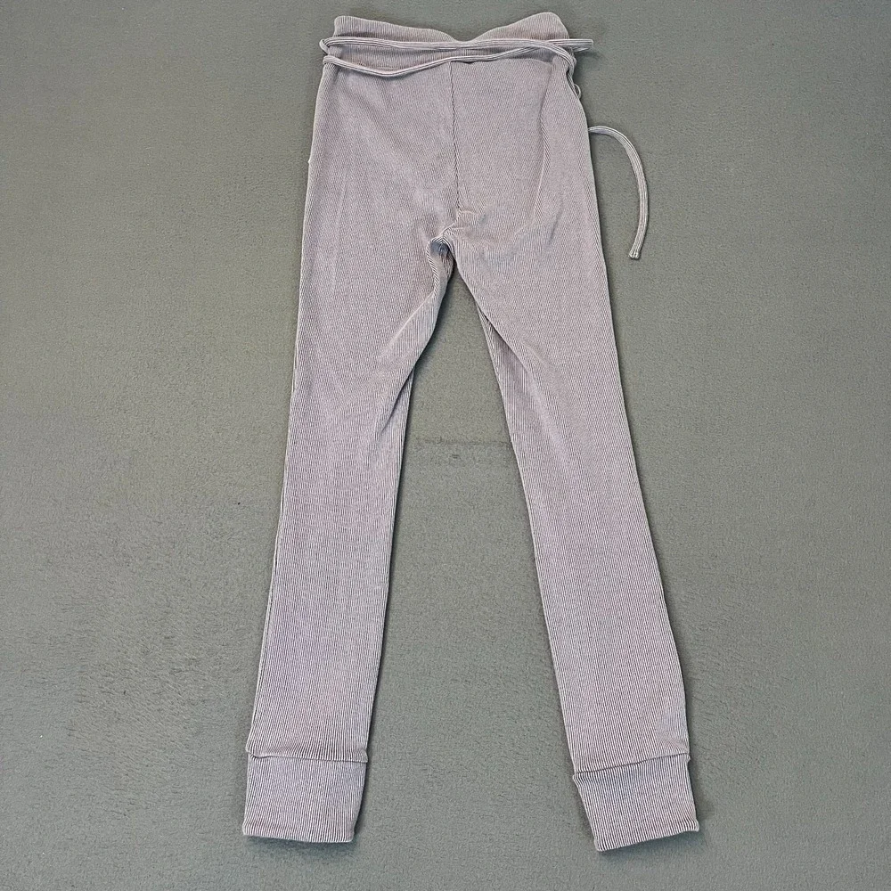 Gymshark Womens Size Medium Leggings Belted Ribbed‎ Knit Tulip Hem Purple Lounge - Picture 10 of 11